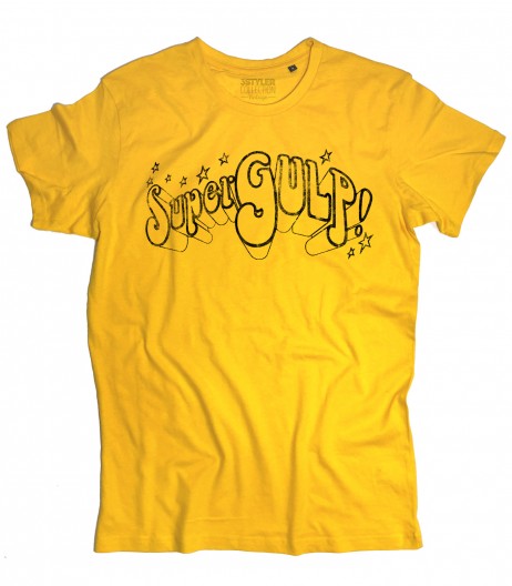 SuperGulp t-shirt uomo raffigurante il logo della famosa trasmissione che negli anni 70 e 80 portò i fumetti italiani e americani in TV