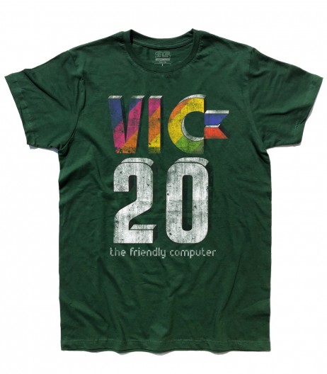 commodore VIC-20 t-shirt raffigurante il logo dell'home computer antichizzato
