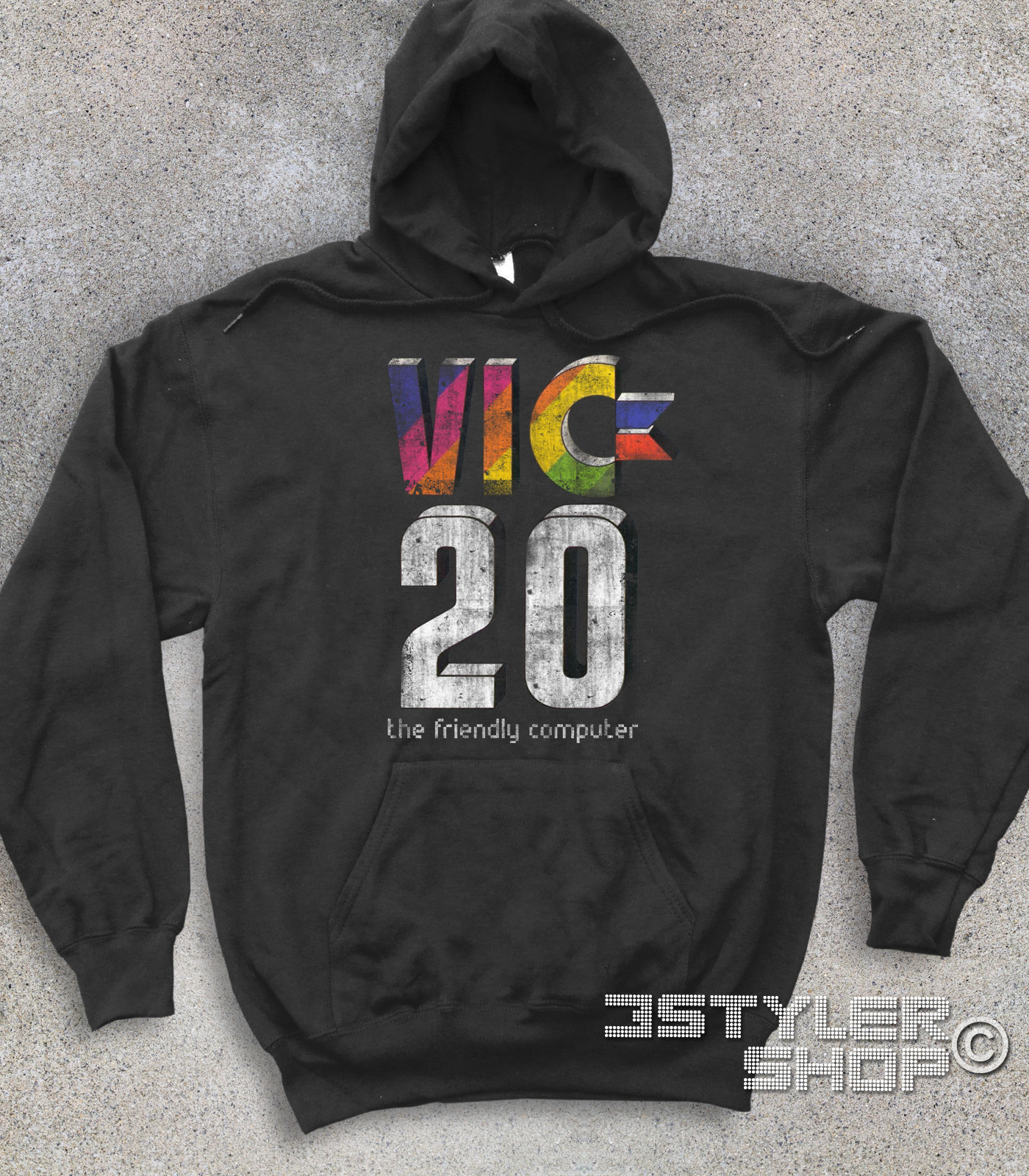 commodore VIC-20 felpa unisex raffigurante il logo dell'home computer antichizzato