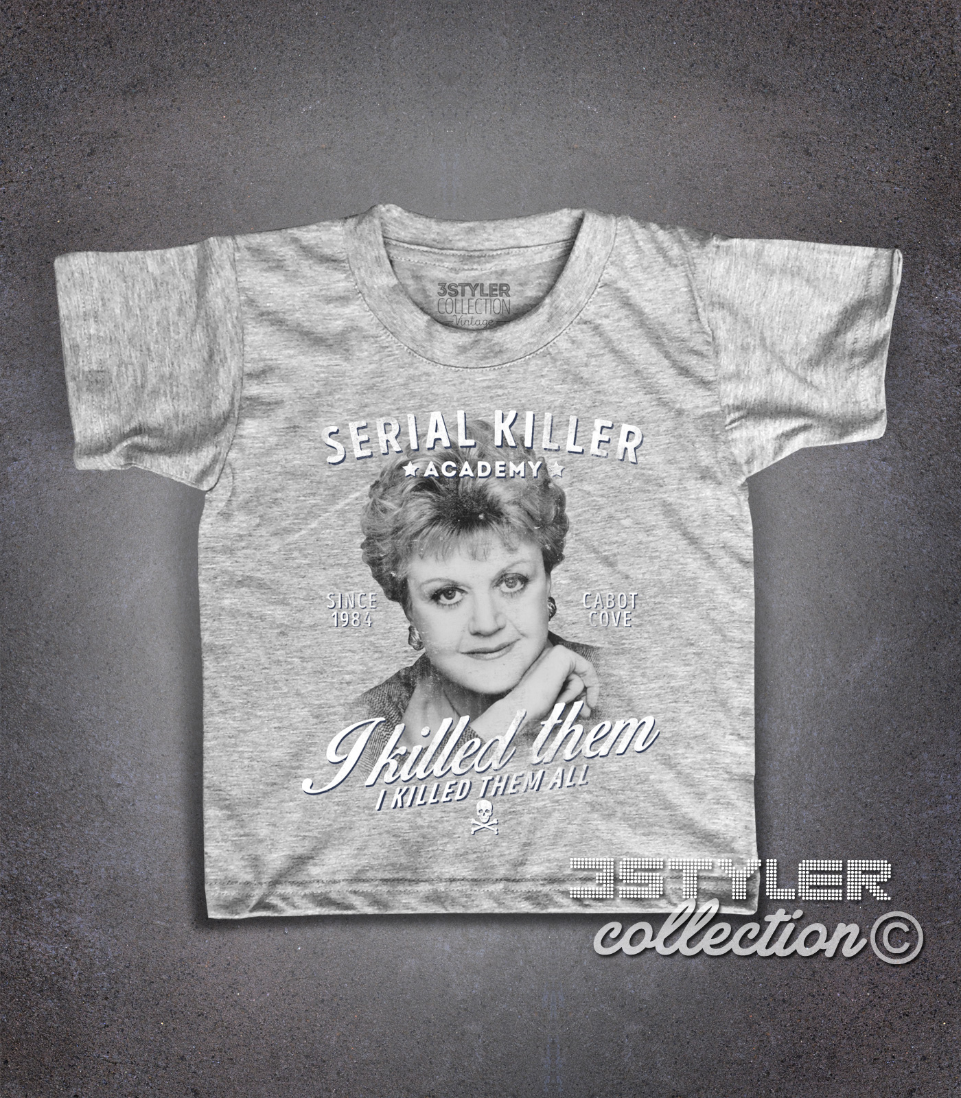 jessica_fletcher_murder_she_wrote_t-shirt_bimbo_vintage_gm Jessica Fletcher t-shirt bambino ispirata al telefilm la signora in giallo (Murder, She Wrote)