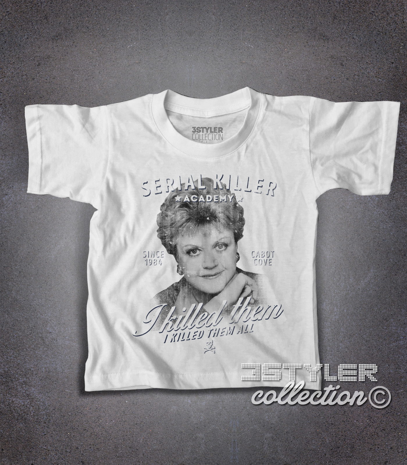 jessica_fletcher_murder_she_wrote_t-shirt_bimbo_vintage_wh Jessica Fletcher t-shirt bambino ispirata al telefilm la signora in giallo (Murder, She Wrote)