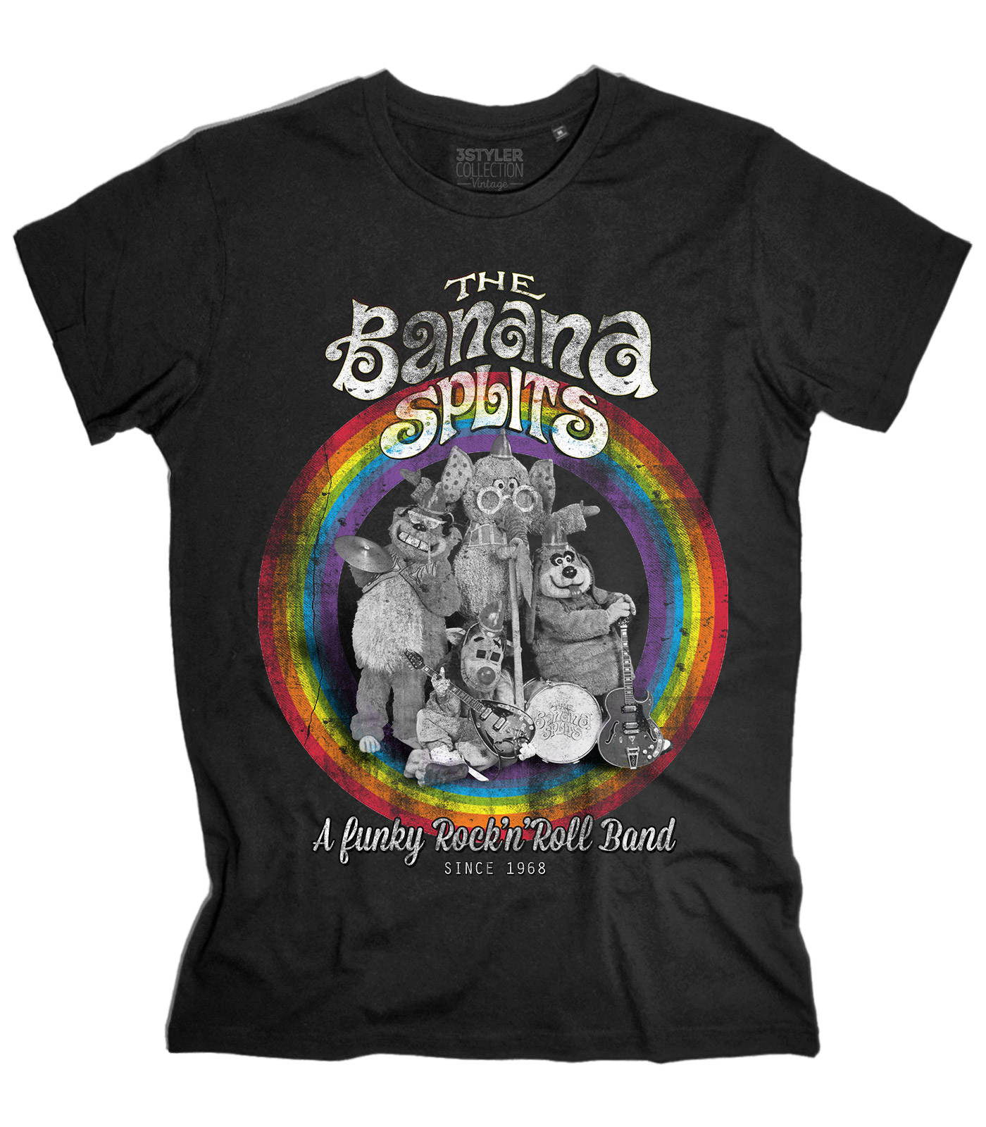 T-shirt bimbo THE BANANA SPLITS SHOW Tra La La Song Swingo Bingo Drooper Snorky 