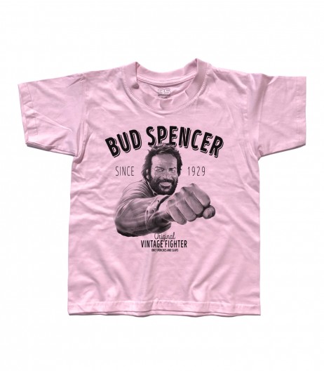 Bud spencer t-shirt bambino raffigurante l'attore mentre da un pugno e la scritta vintage fighter