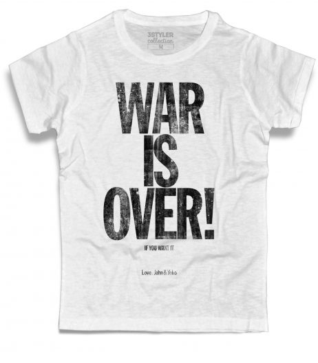 War is Over t-shirt uomo ispirata alla canzone di Natale composta da John Lennon and Yoko Ono