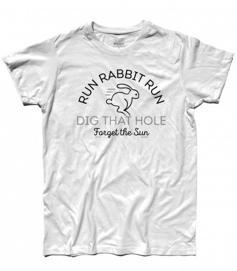 breathe t-shirt uomo ispirata ai pink floyd con scritta Run Rabbit Run