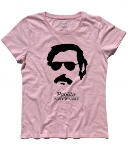 Pablo Escobar t-shirt donna con scritta pablito e plata o plomo