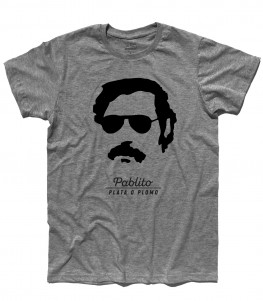Pablo Escobar t-shirt uomo con scritta pablito e plata o plomo