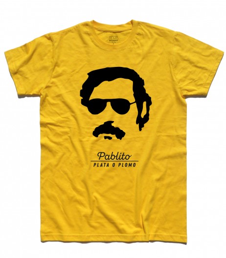 Pablo Escobar t-shirt uomo con scritta pablito e plata o plomo