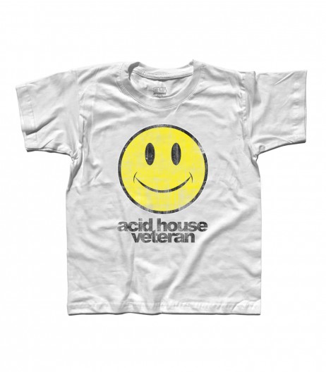 acid house t-shirt bambino con smile antichizzato