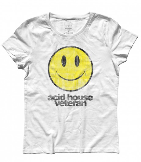acid house t-shirt donna con smile antichizzato