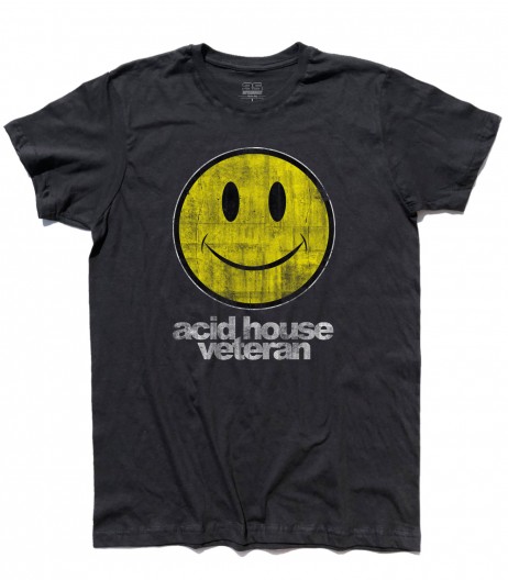 acid house t-shirt uomo con smile antichizzato