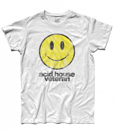 acid house t-shirt uomo con smile antichizzato