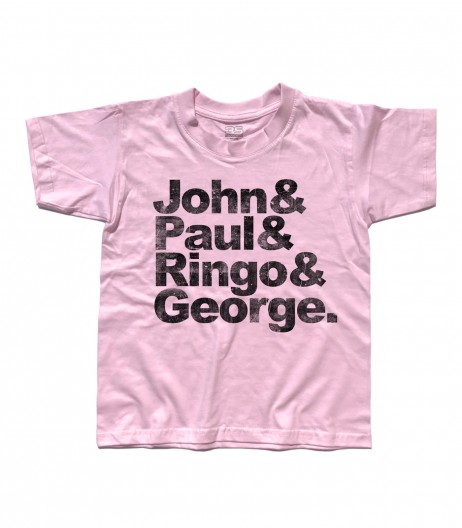 beatles t-shirt bambino coi loro nomi: John, Paul, Ringo e George
