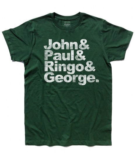 beatles t-shirt uomo coi loro nomi: John, Paul, Ringo e George