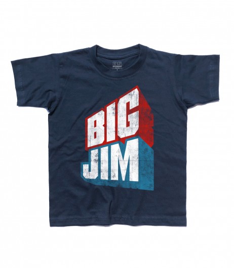 big jim t-shirt bambino raffigurante il logo in versione vintage