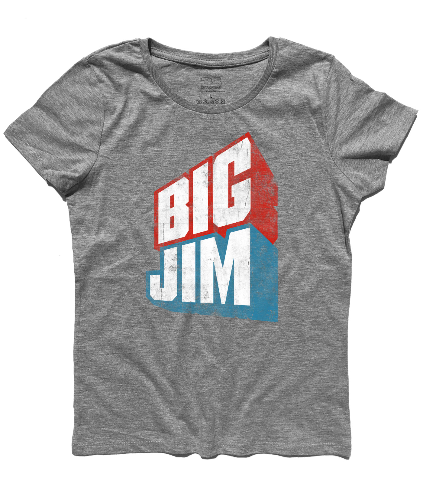 big_jim_vintage_mattel_t-shirt_donna_GM big jim t-shirt donna raffigurante il logo in versione vintage