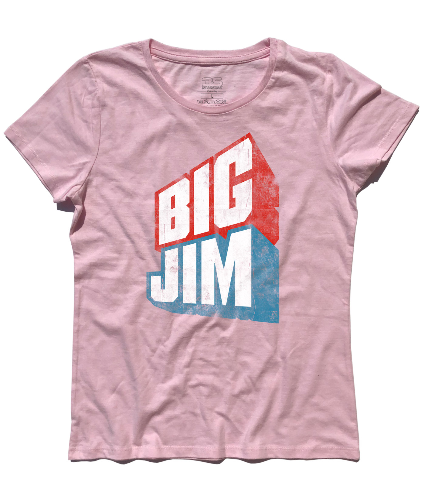 big_jim_vintage_mattel_t-shirt_donna_PK big jim t-shirt donna raffigurante il logo in versione vintage
