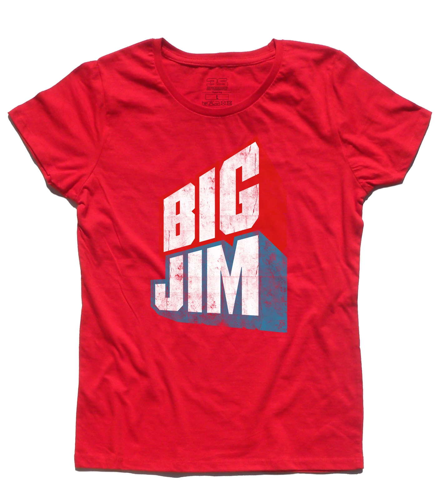 big_jim_vintage_mattel_t-shirt_donna_RD big jim t-shirt donna raffigurante il logo in versione vintage