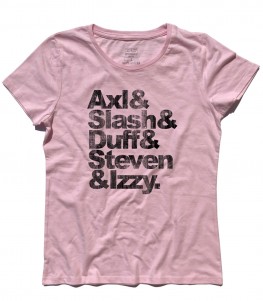 guns and roses nomi t-shirt donna Axl Slash Duff Steven Izzy