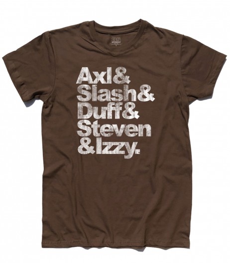 guns and roses nomi t-shirt uomo Axl Slash Duff Steven Izzy