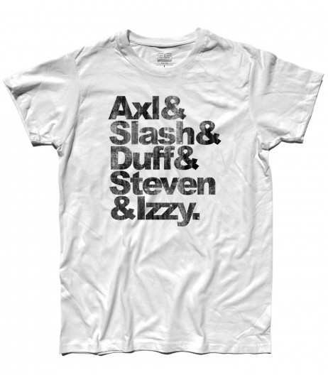 guns and roses nomi t-shirt uomo Axl Slash Duff Steven Izzy