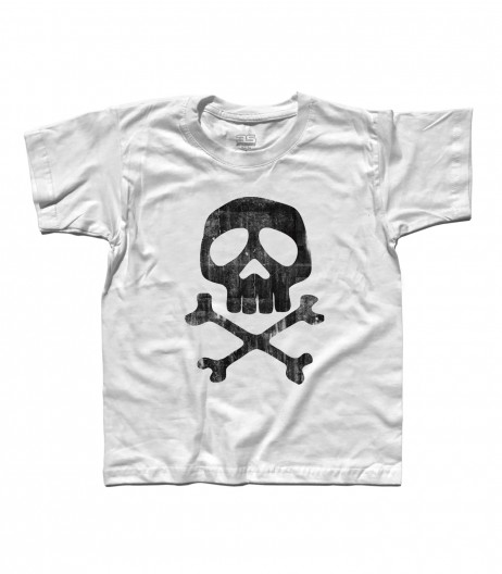 Capitan Harlock t-shirt bambino raffigurante il teschio del suo costume antichizzato