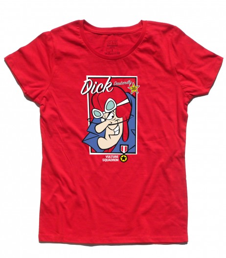 Dick Dastardly t-shirt donna raffigurante il cattivo delle Wacky races e amico di Muttley