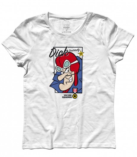 Dick Dastardly t-shirt donna raffigurante il cattivo delle Wacky races e amico di Muttley