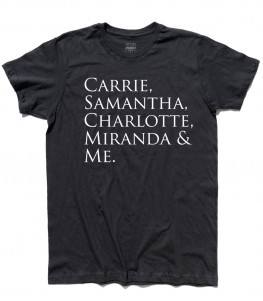 Sex and the City t-shirt uomo con scritta "Carrie, Samantha,Charlotte, Miranda and Me"