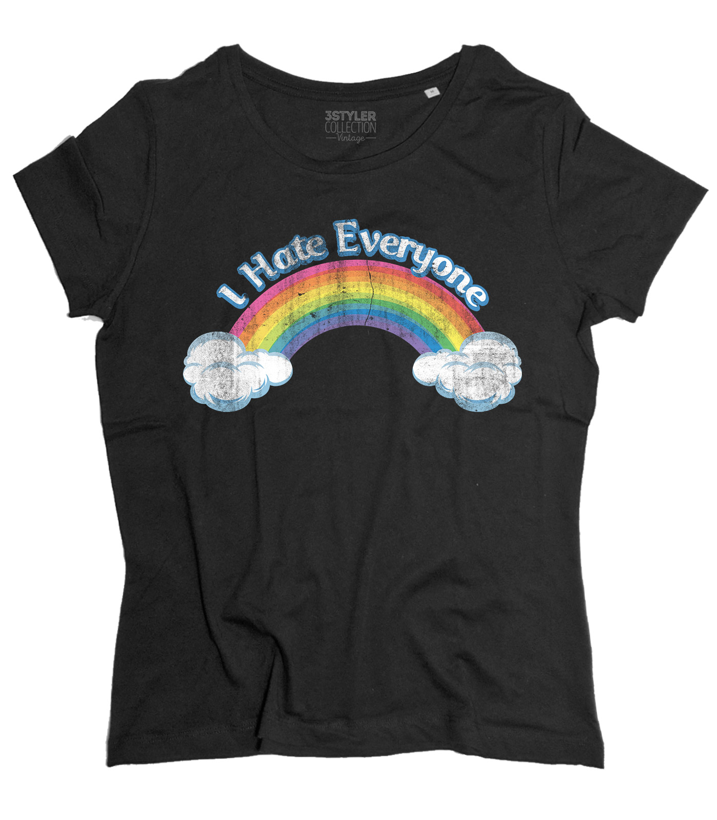 I hate everyone t-shirt donna ispirata al cartone animato cult anni 80 dei Care Bears