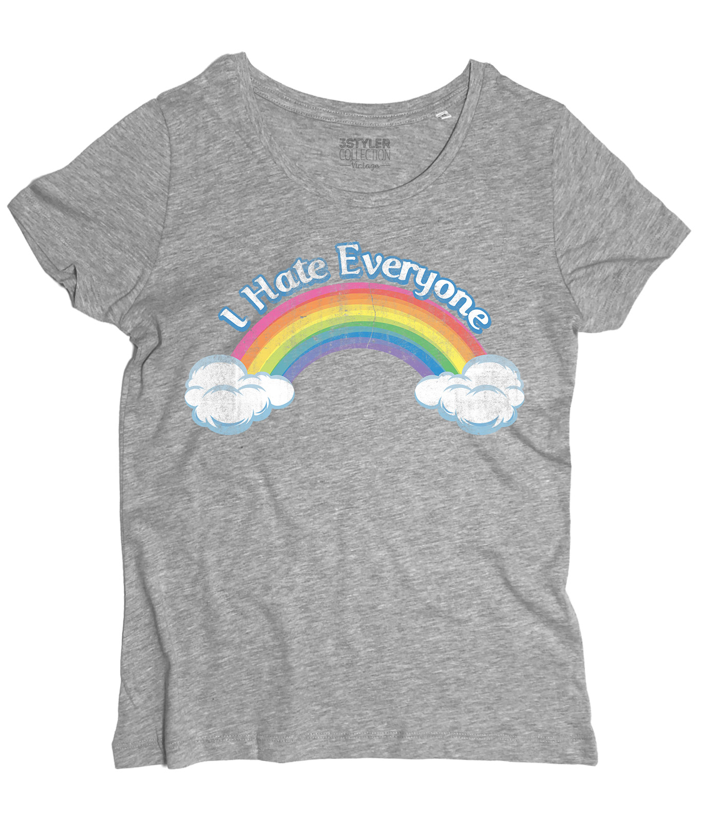 I hate everyone t-shirt donna ispirata al cartone animato cult anni 80 dei Care Bears