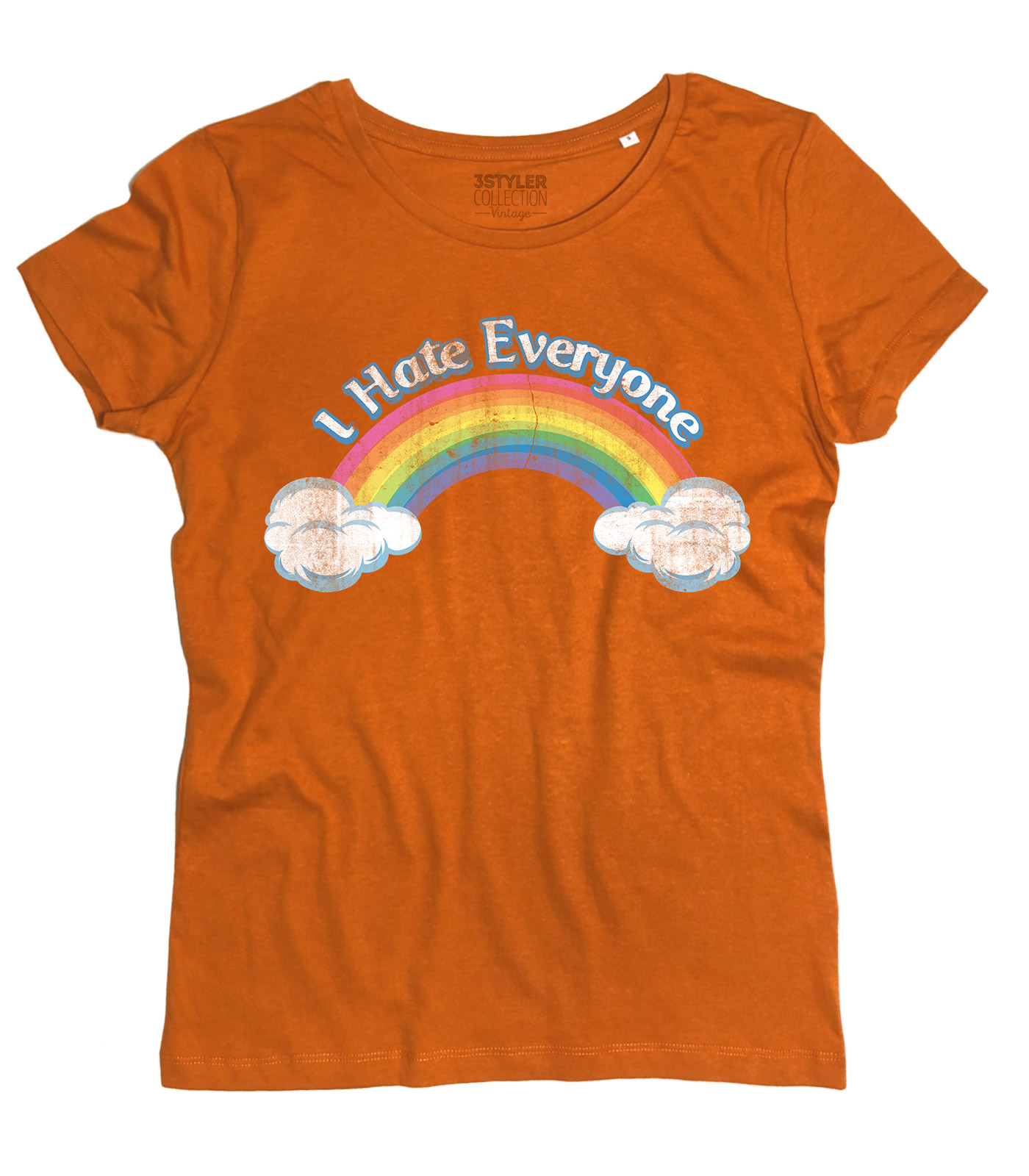 I hate everyone t-shirt donna ispirata al cartone animato cult anni 80 dei Care Bears