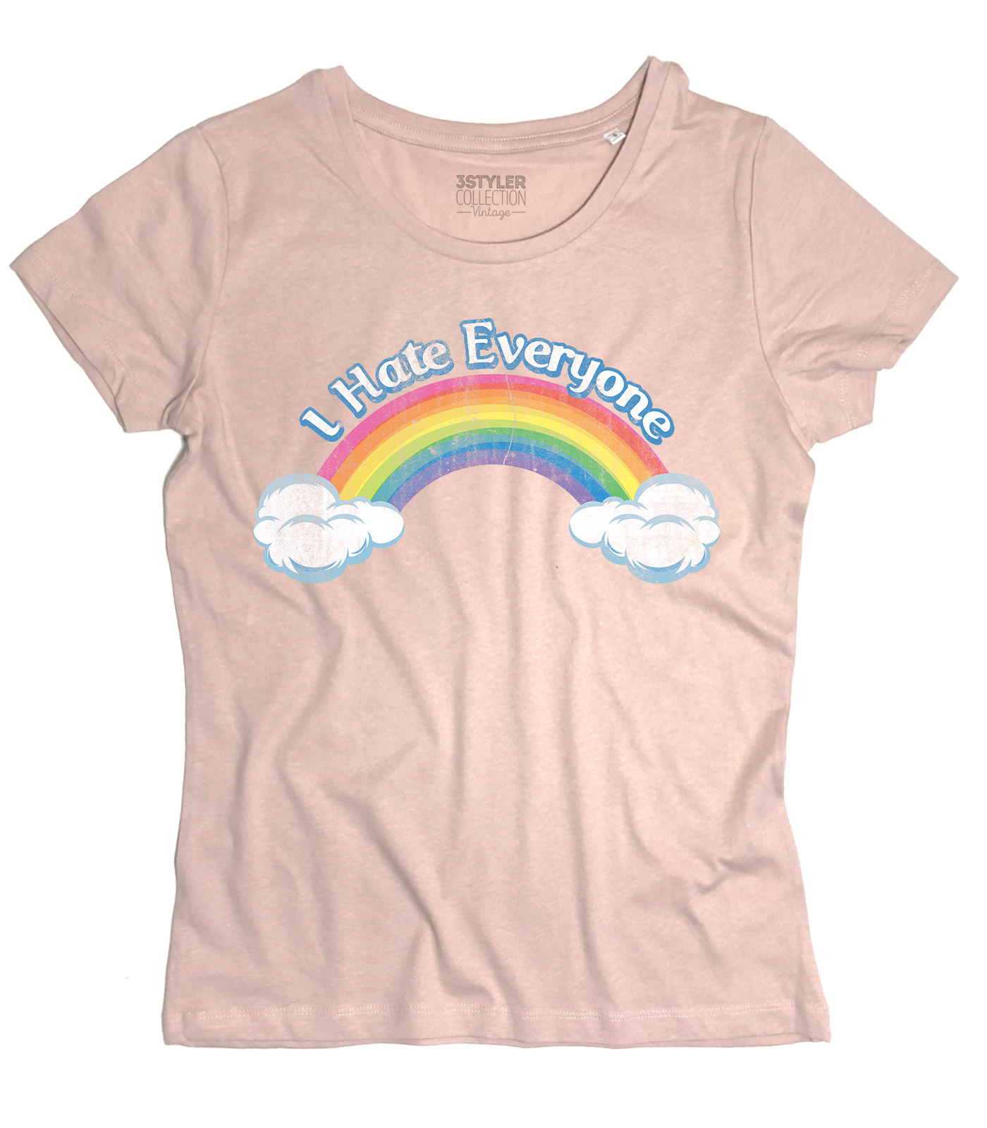 I hate everyone t-shirt donna ispirata al cartone animato cult anni 80 dei Care Bears