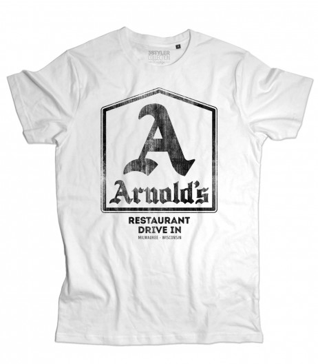 Arnold's t-shirt uomo ispirata al drive-in dove si riunivano i protagonisti di Happy Days