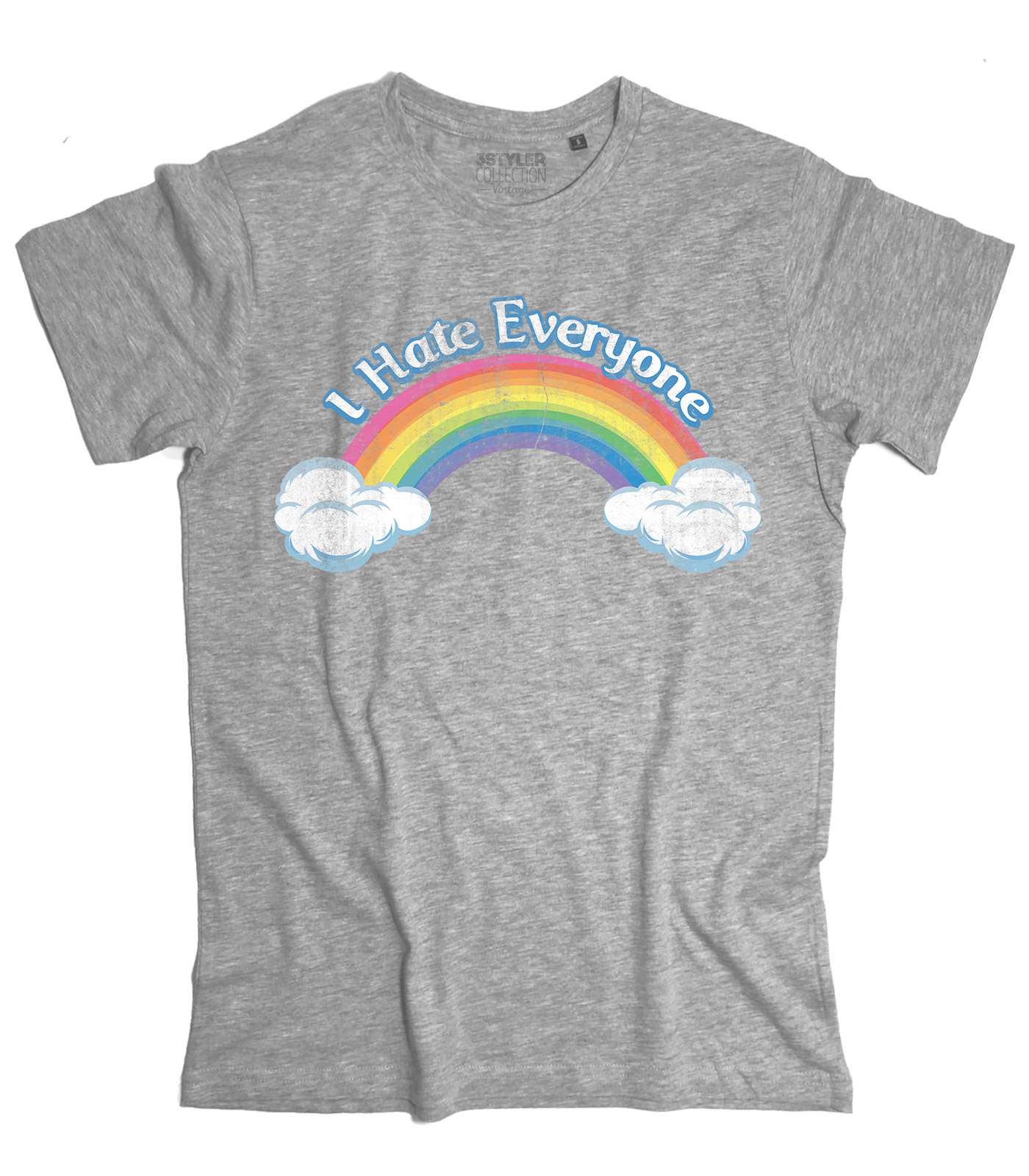 t-shirt_uomo_care_bears_orsetti_cuore_I_hate_everyone_GR I hate everyone t-shirt uomo ispirata al cartone animato cult anni 80 dei Care Bears