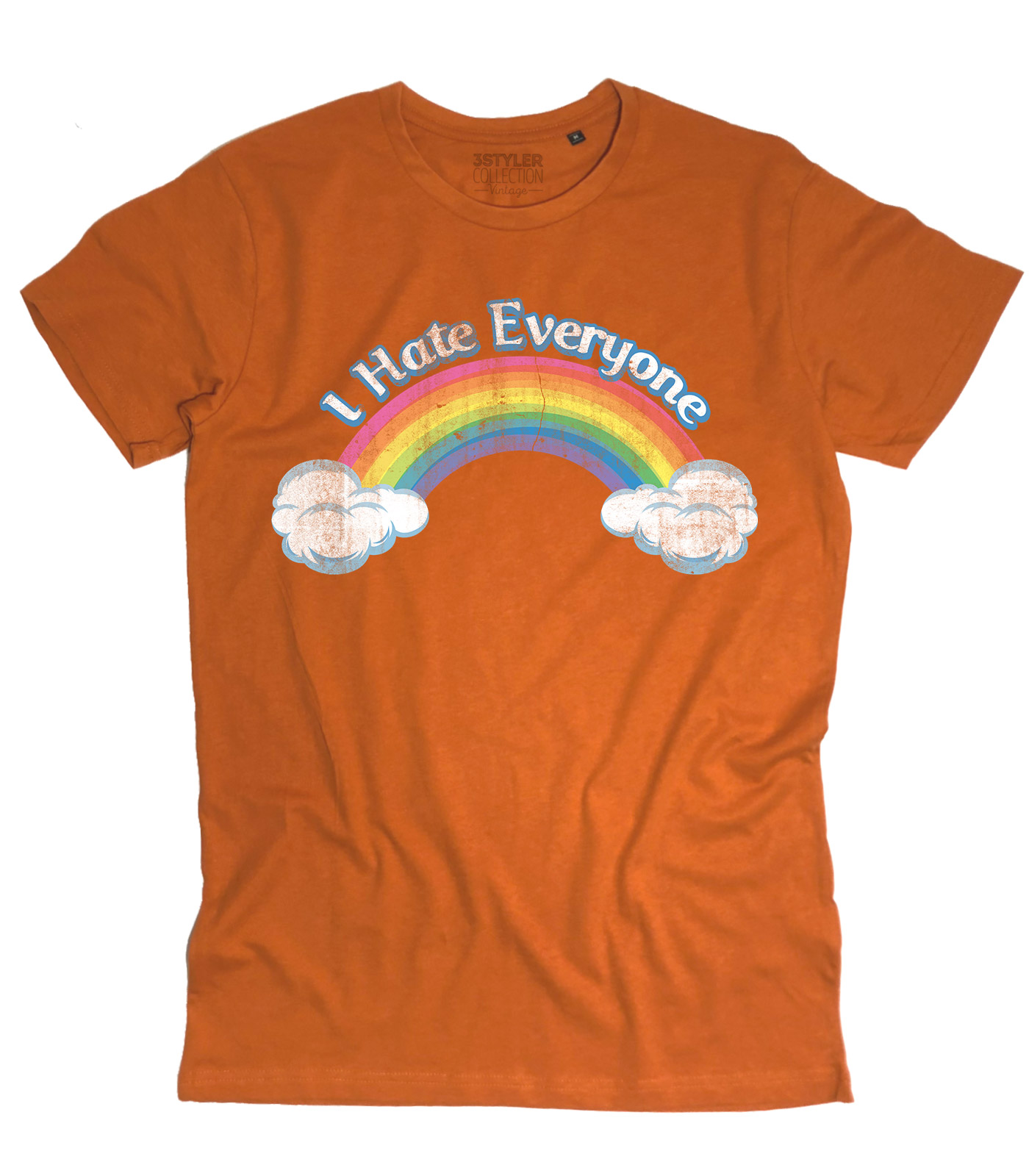 t-shirt_uomo_care_bears_orsetti_cuore_I_hate_everyone_OR I hate everyone t-shirt uomo ispirata al cartone animato cult anni 80 dei Care Bears