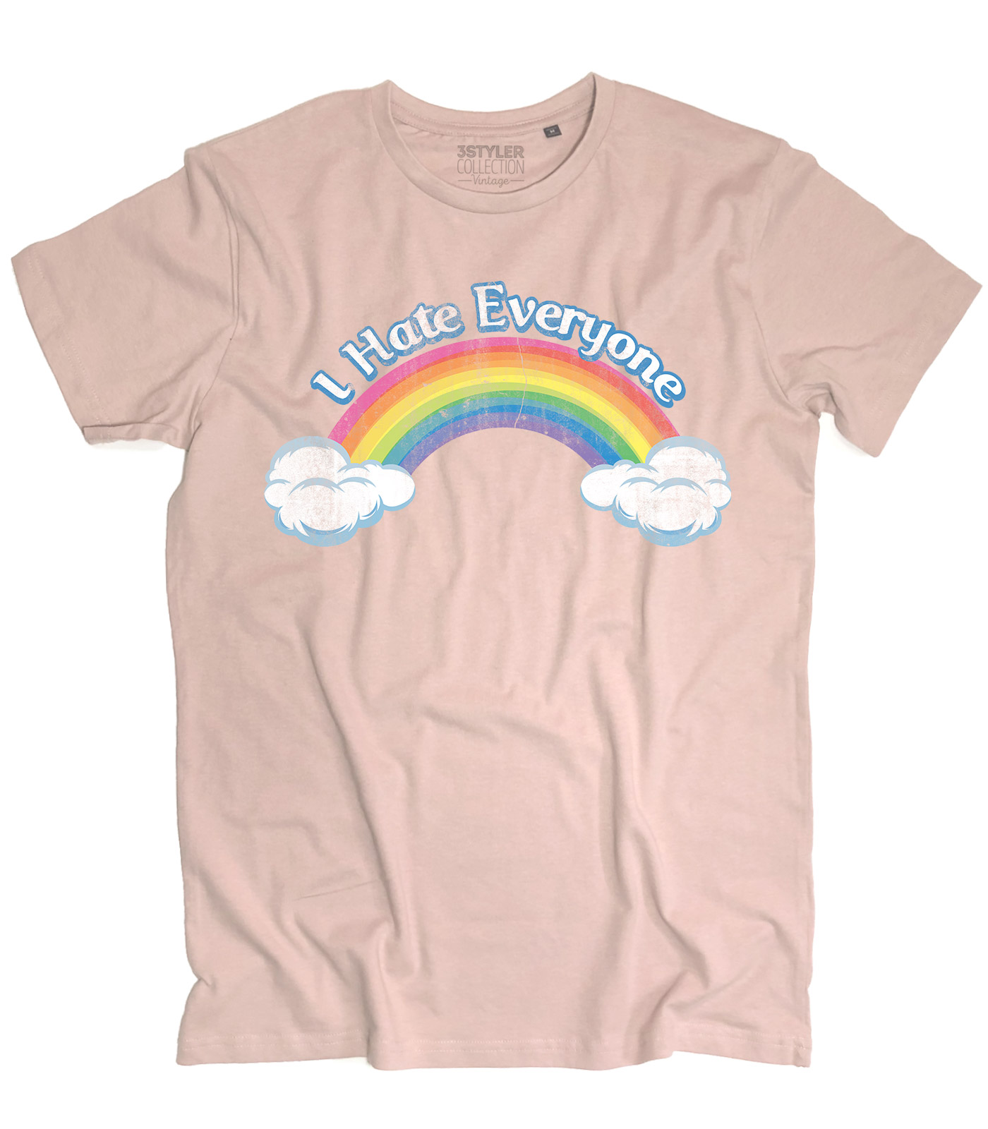 t-shirt_uomo_care_bears_orsetti_cuore_I_hate_everyone_PK I hate everyone t-shirt uomo ispirata al cartone animato cult anni 80 dei Care Bears