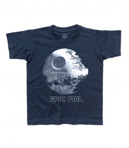 morte nera t-shirt bambino raffigurante la stazione spaziale dell'imperatore di guerre stellari