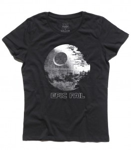 morte nera t-shirt donna raffigurante la stazione spaziale dell'imperatore di guerre stellari