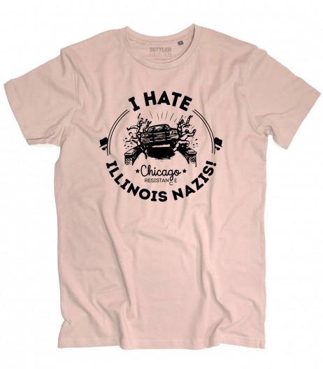 blues brothers t-shirt uomo I hate Illinois nazis