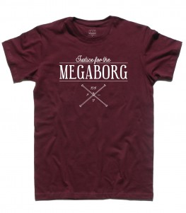 Daitarn 3 t-shirt uomo con scritta Justice for the Megaborg