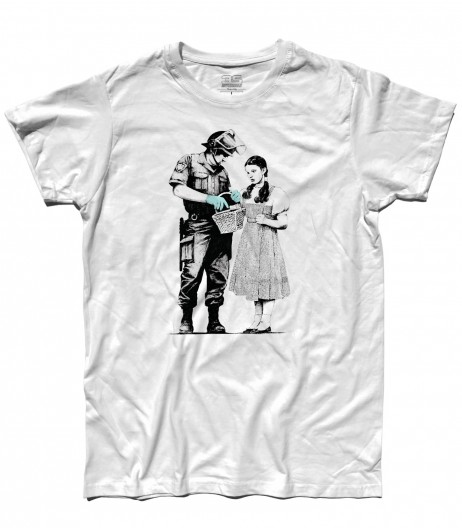 dorothy t-shirt uomo raffigurante un poliziotto che perquisisce dorothy del mago di oz