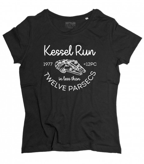 Star Wars t-shirt donna ispirata all'impresa di Han Solo nellaKessel Run