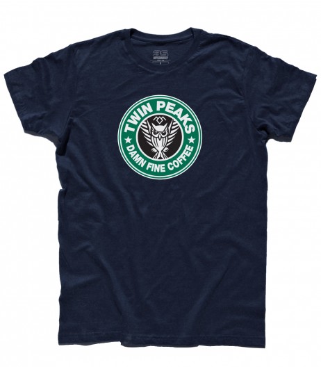 twin peaks t-shirt uomo ispirata al logo di starbucks e alla serie cult