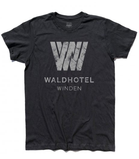 dark t-shirt uomo raffigurante il logo del Waldhotel