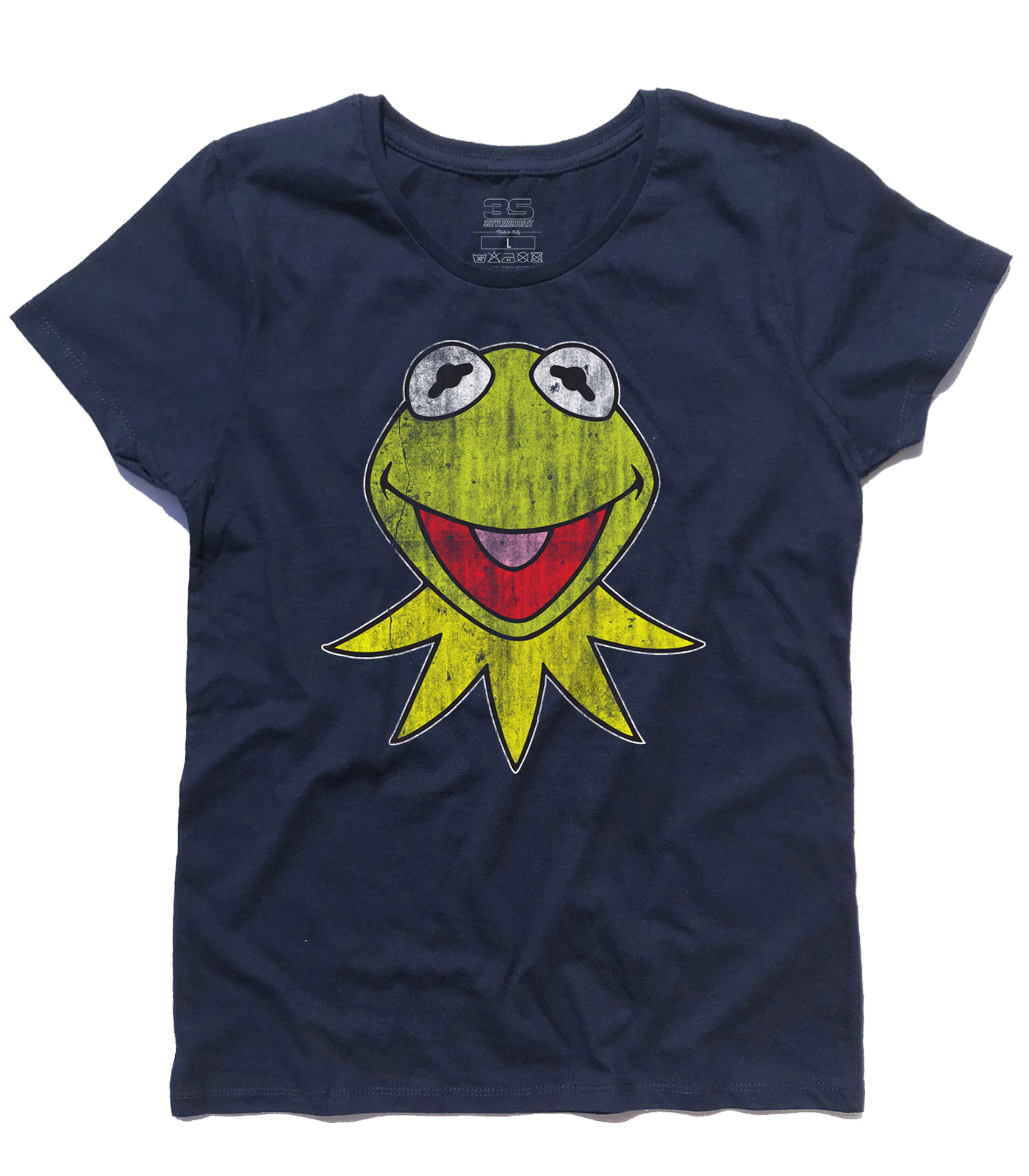 kermit_muppets_show_t-shirt_donna_NA kermit t-shirt donna raffigurante la rana presentatrice del Muppet Show