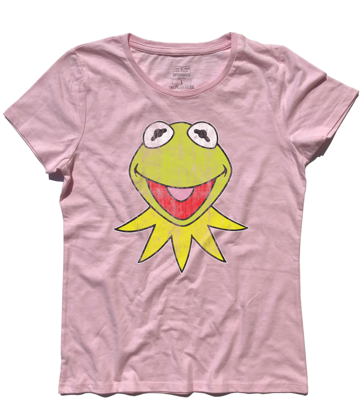 kermit_muppets_show_t-shirt_donna_PK kermit t-shirt donna raffigurante la rana presentatrice del Muppet Show