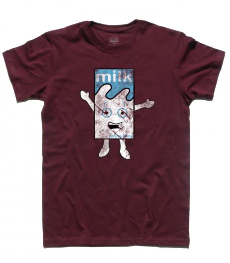 Blur t-shirt uomo raffigurante il cartone di latte del video "Coffee and Tv"