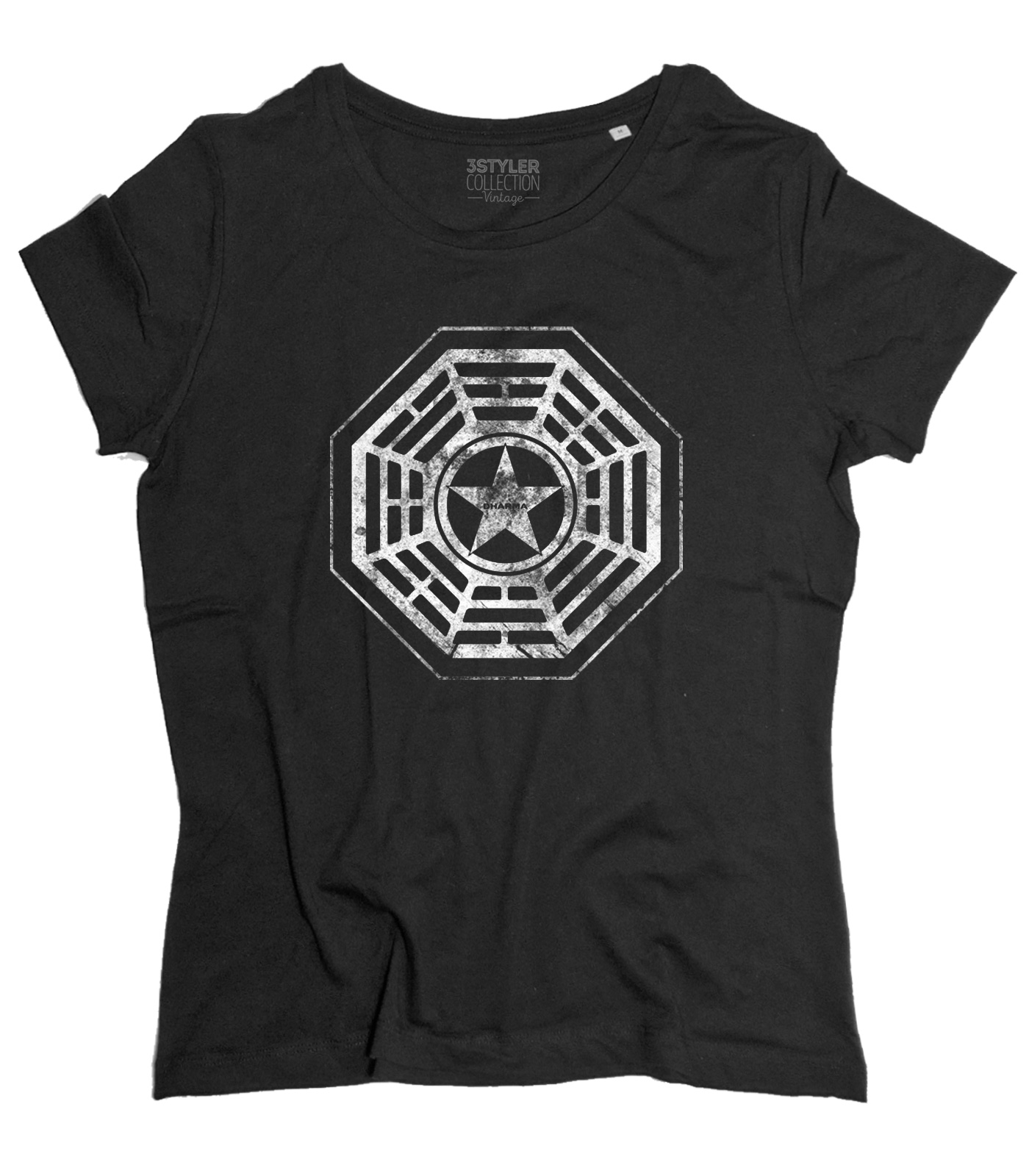 t-shirt_donna_dharma_lost_security_la_fleur_BK DHARMA Security t-shirt donna ispirata a Lost