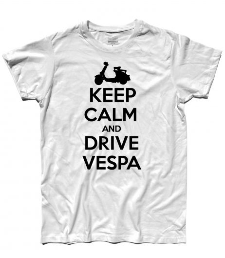 keep calm vespa t-shirt uomo con scritta keep calm and drive vespa